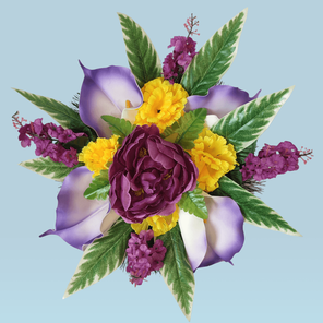 Ритуальный венок на похороны полянка фиолетово-желтая